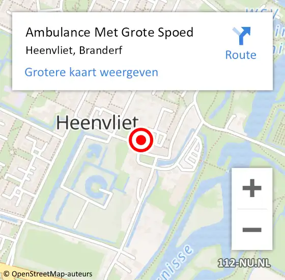 Locatie op kaart van de 112 melding: Ambulance Met Grote Spoed Naar Heenvliet, Branderf op 5 juni 2022 23:29