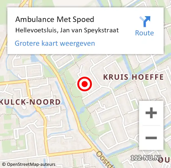 Locatie op kaart van de 112 melding: Ambulance Met Spoed Naar Hellevoetsluis, Jan van Speykstraat op 5 juni 2022 23:32