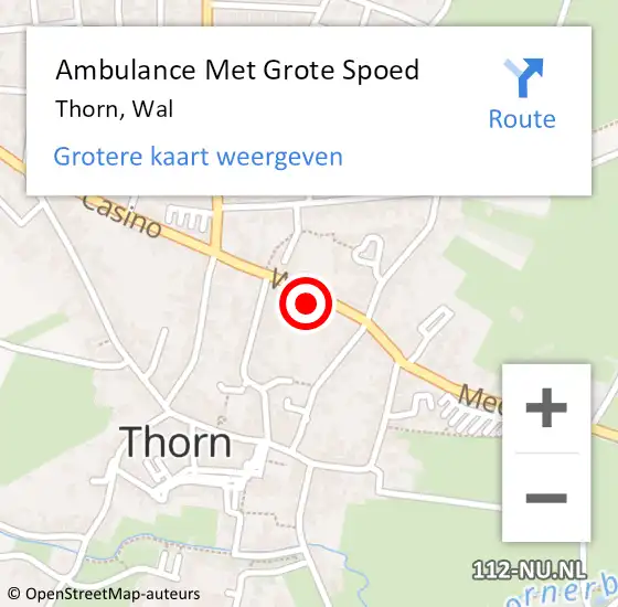 Locatie op kaart van de 112 melding: Ambulance Met Grote Spoed Naar Thorn, Wal op 6 juni 2022 00:21