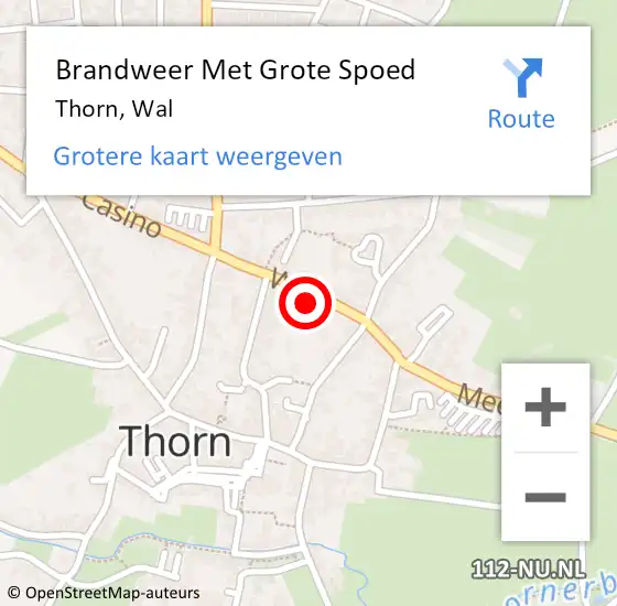 Locatie op kaart van de 112 melding: Brandweer Met Grote Spoed Naar Thorn, Wal op 6 juni 2022 00:22