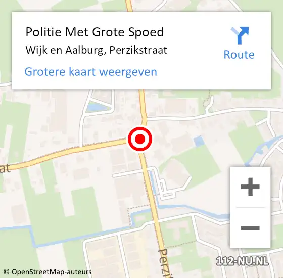 Locatie op kaart van de 112 melding: Politie Met Grote Spoed Naar Wijk en Aalburg, Perzikstraat op 6 juni 2022 00:26