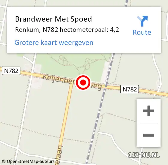 Locatie op kaart van de 112 melding: Brandweer Met Spoed Naar Renkum, N782 hectometerpaal: 4,2 op 6 juni 2022 00:36