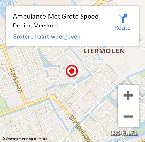 Locatie op kaart van de 112 melding: Ambulance Met Grote Spoed Naar De Lier, Meerkoet op 6 juni 2022 01:13