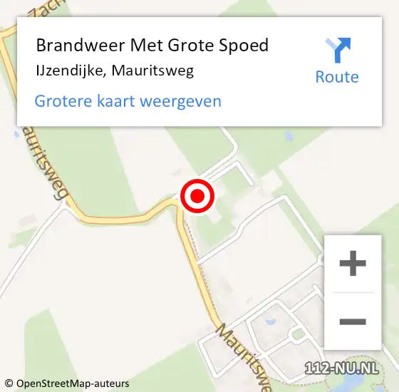 Locatie op kaart van de 112 melding: Brandweer Met Grote Spoed Naar IJzendijke, Mauritsweg op 6 juni 2022 03:25
