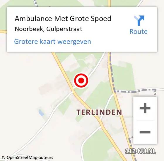 Locatie op kaart van de 112 melding: Ambulance Met Grote Spoed Naar Noorbeek, Gulperstraat op 19 juli 2014 12:04