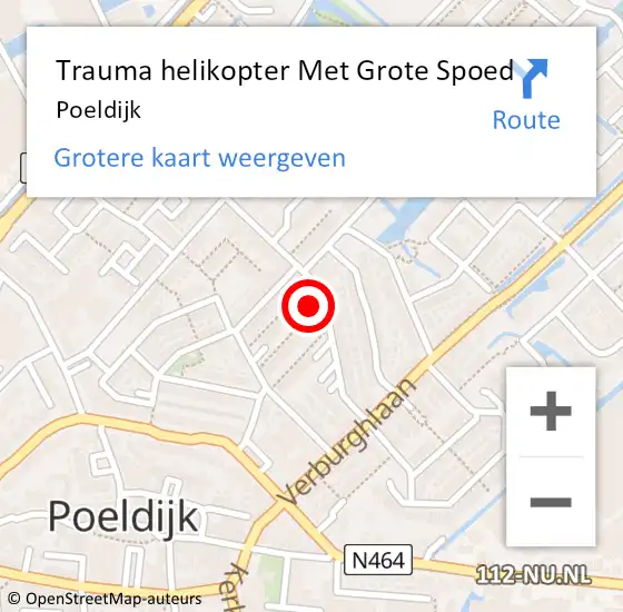 Locatie op kaart van de 112 melding: Trauma helikopter Met Grote Spoed Naar Poeldijk op 6 juni 2022 06:03