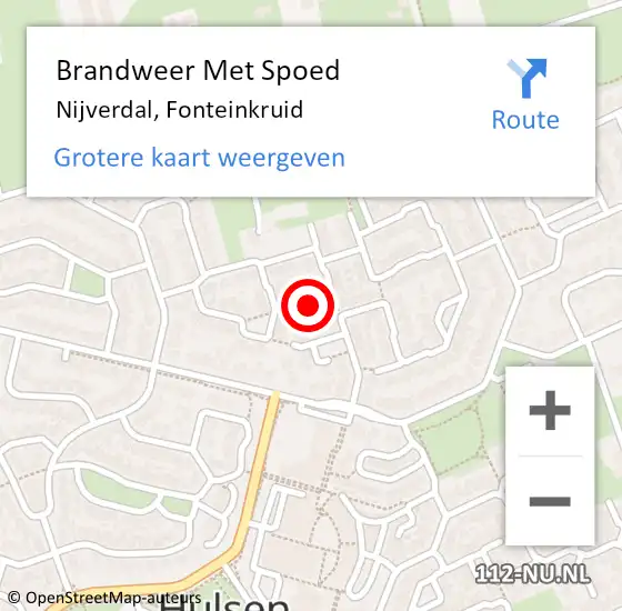 Locatie op kaart van de 112 melding: Brandweer Met Spoed Naar Nijverdal, Fonteinkruid op 6 juni 2022 07:01