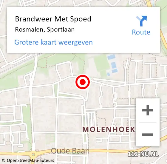 Locatie op kaart van de 112 melding: Brandweer Met Spoed Naar Rosmalen, Sportlaan op 6 juni 2022 08:19