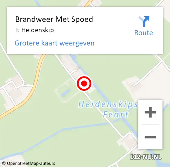 Locatie op kaart van de 112 melding: Brandweer Met Spoed Naar It Heidenskip op 19 juli 2014 12:17