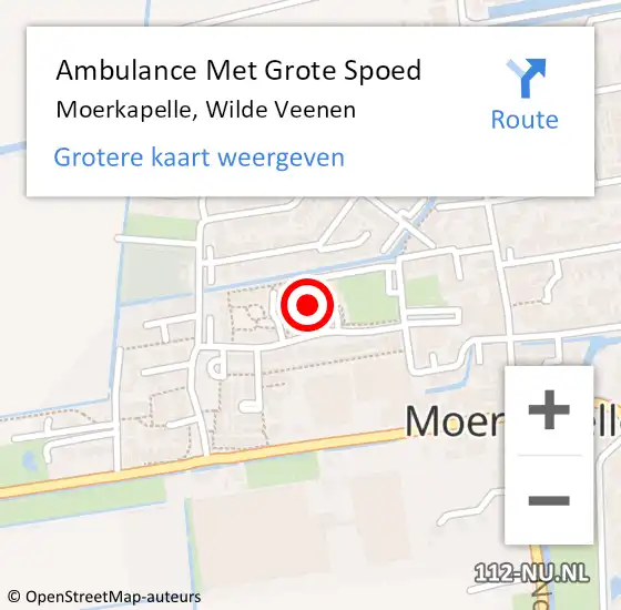 Locatie op kaart van de 112 melding: Ambulance Met Grote Spoed Naar Moerkapelle, Wilde Veenen op 6 juni 2022 09:25