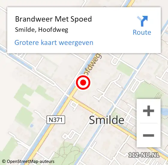 Locatie op kaart van de 112 melding: Brandweer Met Spoed Naar Smilde, Hoofdweg op 6 juni 2022 09:39