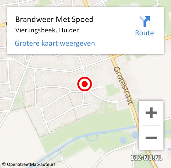 Locatie op kaart van de 112 melding: Brandweer Met Spoed Naar Vierlingsbeek, Hulder op 6 juni 2022 09:40