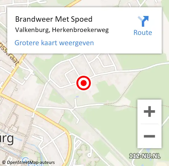 Locatie op kaart van de 112 melding: Brandweer Met Spoed Naar Valkenburg, Herkenbroekerweg op 6 juni 2022 10:14