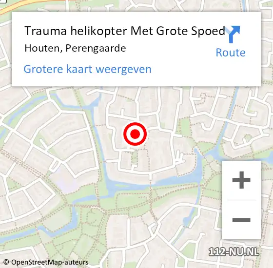 Locatie op kaart van de 112 melding: Trauma helikopter Met Grote Spoed Naar Houten, Perengaarde op 6 juni 2022 11:38