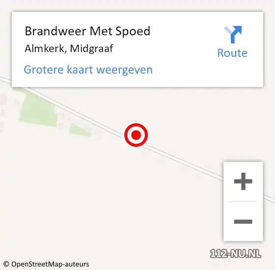 Locatie op kaart van de 112 melding: Brandweer Met Spoed Naar Almkerk, Midgraaf op 19 juli 2014 12:31