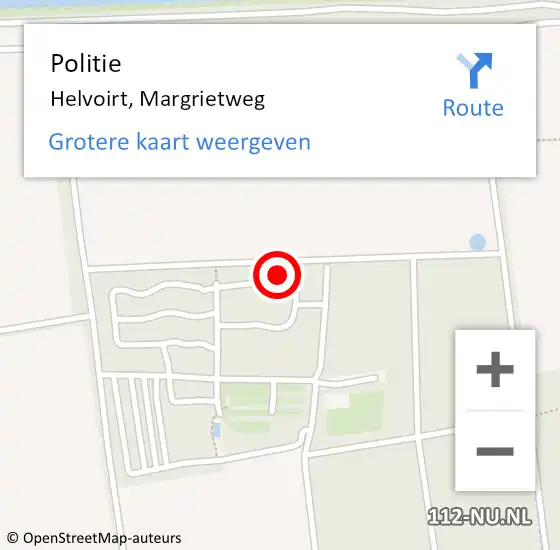 Locatie op kaart van de 112 melding: Politie Helvoirt, Margrietweg op 6 juni 2022 12:11