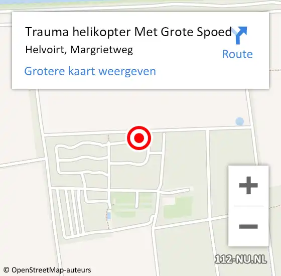 Locatie op kaart van de 112 melding: Trauma helikopter Met Grote Spoed Naar Helvoirt, Margrietweg op 6 juni 2022 12:13