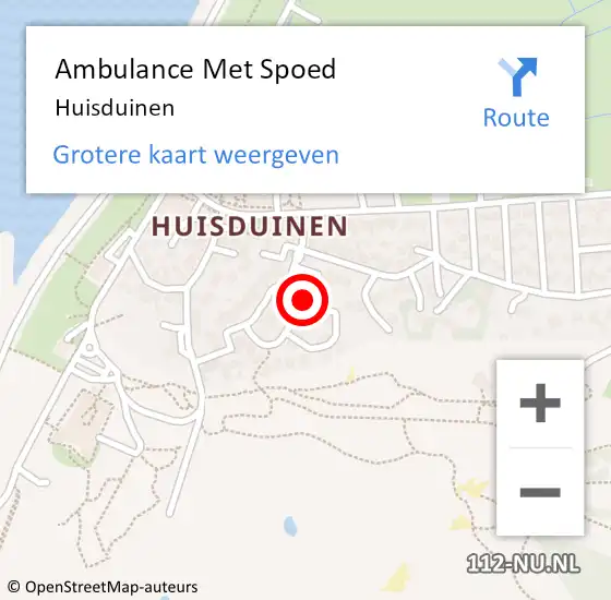 Locatie op kaart van de 112 melding: Ambulance Met Spoed Naar Huisduinen op 6 juni 2022 12:36