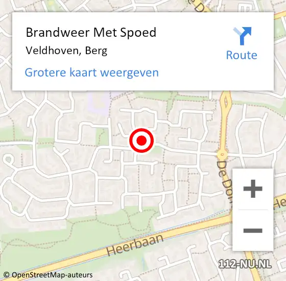 Locatie op kaart van de 112 melding: Brandweer Met Spoed Naar Veldhoven, Berg op 6 juni 2022 12:52