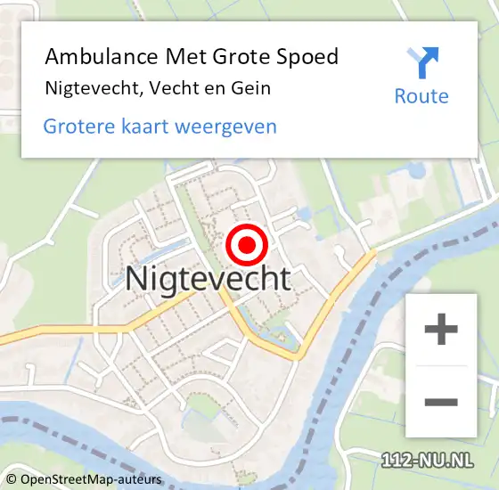 Locatie op kaart van de 112 melding: Ambulance Met Grote Spoed Naar Nigtevecht, Vecht en Gein op 6 juni 2022 13:09