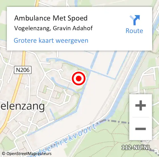 Locatie op kaart van de 112 melding: Ambulance Met Spoed Naar Vogelenzang, Gravin Adahof op 6 juni 2022 13:11