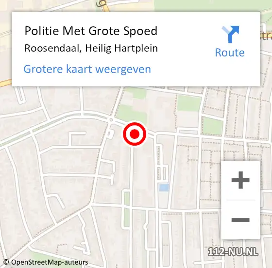 Locatie op kaart van de 112 melding: Politie Met Grote Spoed Naar Roosendaal, Heilig Hartplein op 6 juni 2022 13:19