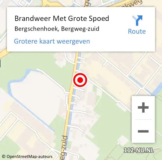 Locatie op kaart van de 112 melding: Brandweer Met Grote Spoed Naar Bergschenhoek, Bergweg-zuid op 6 juni 2022 13:50