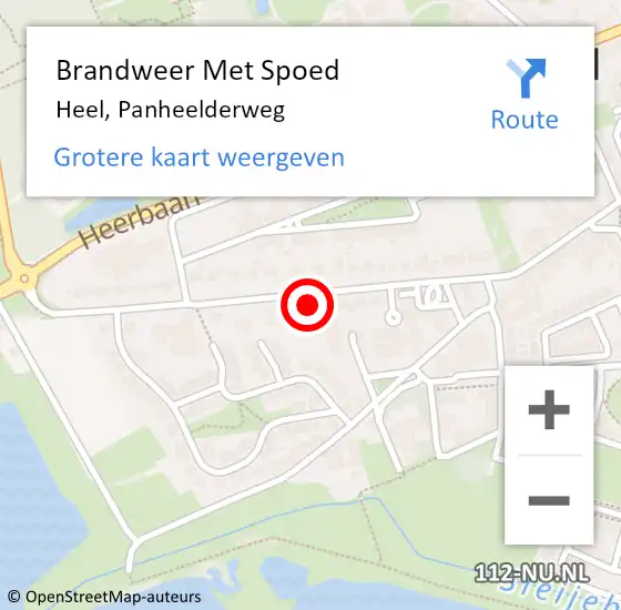 Locatie op kaart van de 112 melding: Brandweer Met Spoed Naar Heel, Panheelderweg op 6 juni 2022 13:56