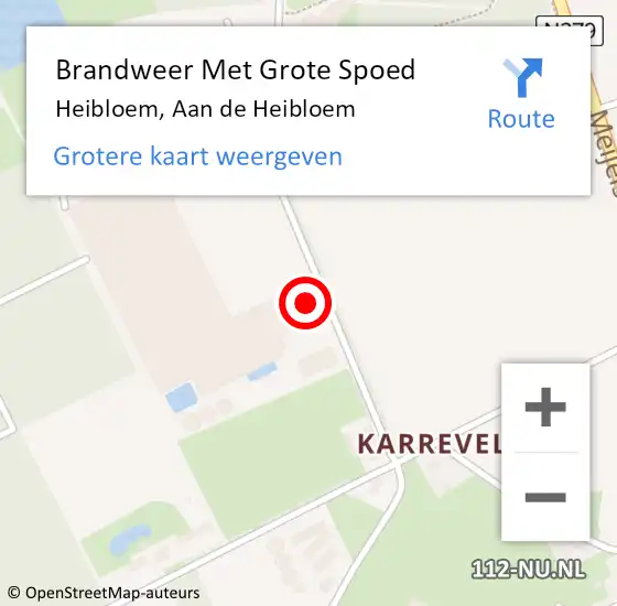 Locatie op kaart van de 112 melding: Brandweer Met Grote Spoed Naar Heibloem, Aan de Heibloem op 6 juni 2022 14:03