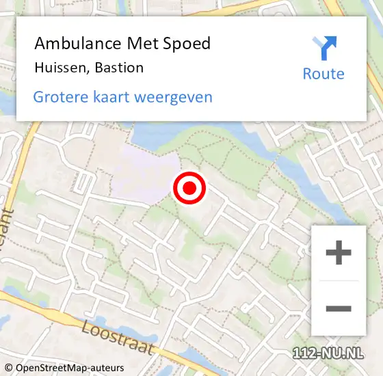 Locatie op kaart van de 112 melding: Ambulance Met Spoed Naar Huissen, Bastion op 6 juni 2022 14:14