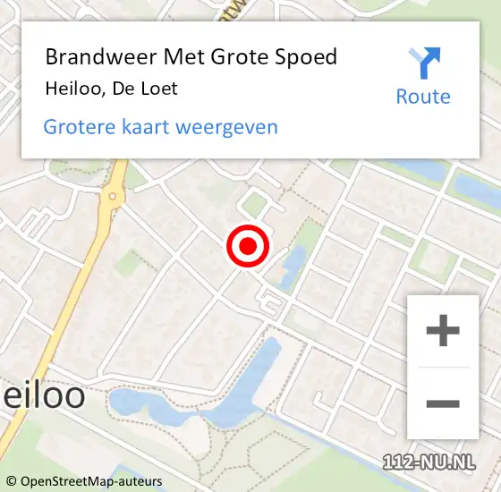 Locatie op kaart van de 112 melding: Brandweer Met Grote Spoed Naar Heiloo, De Loet op 6 juni 2022 14:52