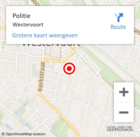 Locatie op kaart van de 112 melding: Politie Westervoort op 6 juni 2022 14:59