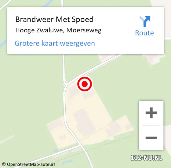 Locatie op kaart van de 112 melding: Brandweer Met Spoed Naar Hooge Zwaluwe, Moerseweg op 6 juni 2022 15:08