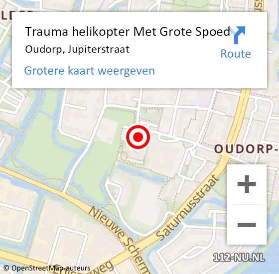 Locatie op kaart van de 112 melding: Trauma helikopter Met Grote Spoed Naar Oudorp, Jupiterstraat op 6 juni 2022 15:12