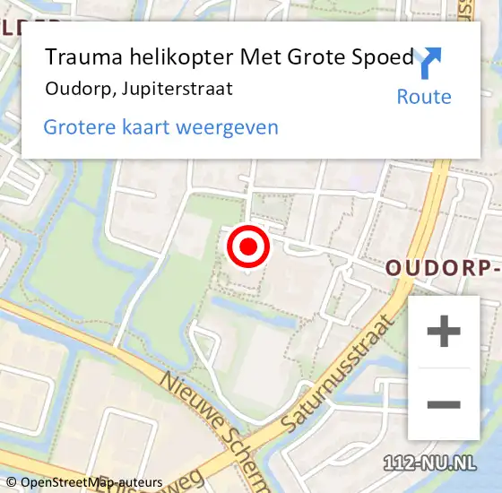 Locatie op kaart van de 112 melding: Trauma helikopter Met Grote Spoed Naar Oudorp, Jupiterstraat op 6 juni 2022 15:13