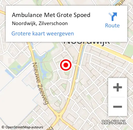 Locatie op kaart van de 112 melding: Ambulance Met Grote Spoed Naar Noordwijk, Zilverschoon op 6 juni 2022 15:38