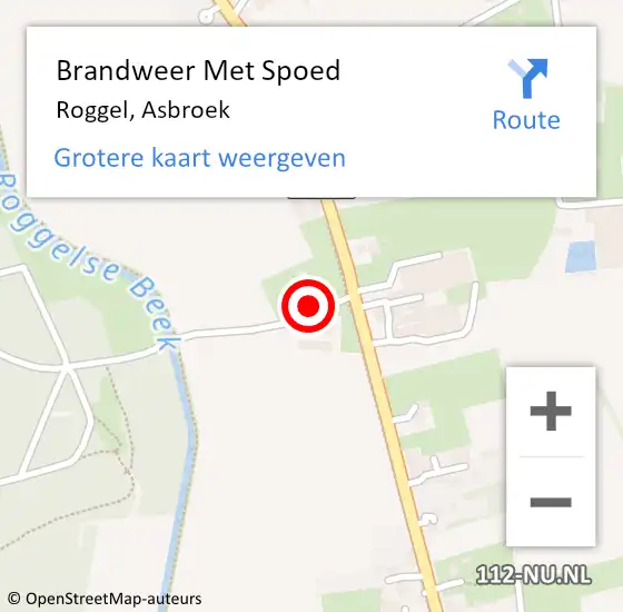 Locatie op kaart van de 112 melding: Brandweer Met Spoed Naar Roggel, Asbroek op 6 juni 2022 16:15