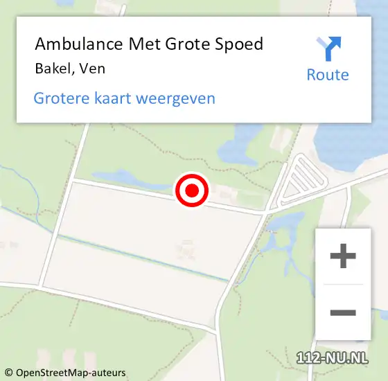 Locatie op kaart van de 112 melding: Ambulance Met Grote Spoed Naar Bakel, Ven op 6 juni 2022 16:19