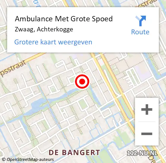 Locatie op kaart van de 112 melding: Ambulance Met Grote Spoed Naar Zwaag, Achterkogge op 6 juni 2022 16:27