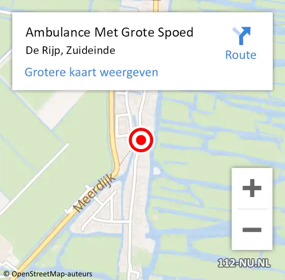 Locatie op kaart van de 112 melding: Ambulance Met Grote Spoed Naar De Rijp, Zuideinde op 6 juni 2022 16:33