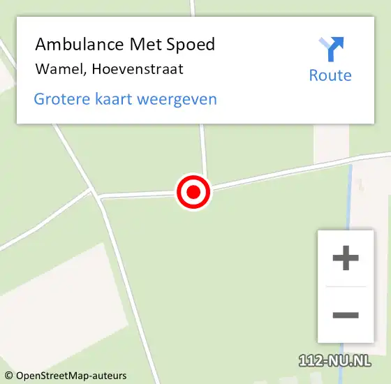 Locatie op kaart van de 112 melding: Ambulance Met Spoed Naar Wamel, Hoevenstraat op 19 juli 2014 12:52