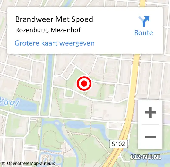 Locatie op kaart van de 112 melding: Brandweer Met Spoed Naar Rozenburg, Mezenhof op 6 juni 2022 16:45