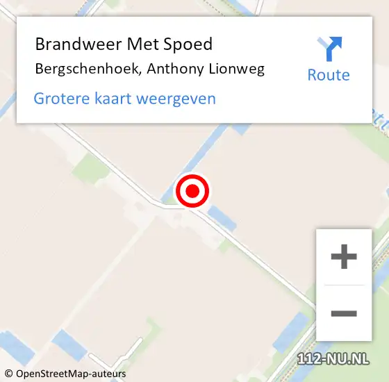 Locatie op kaart van de 112 melding: Brandweer Met Spoed Naar Bergschenhoek, Anthony Lionweg op 6 juni 2022 17:10