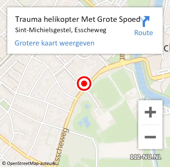 Locatie op kaart van de 112 melding: Trauma helikopter Met Grote Spoed Naar Sint-Michielsgestel, Esscheweg op 6 juni 2022 18:06