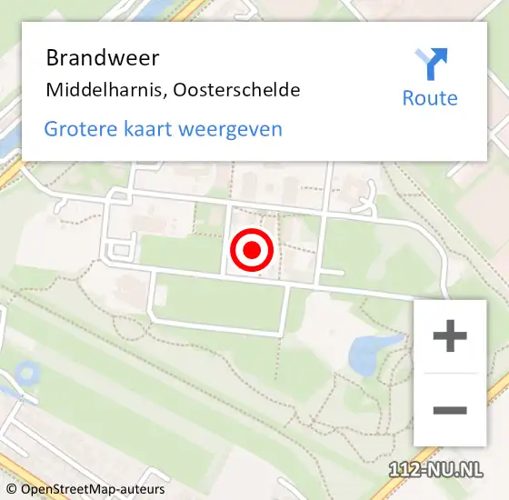 Locatie op kaart van de 112 melding: Brandweer Middelharnis, Oosterschelde op 6 juni 2022 18:56