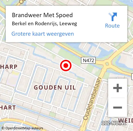 Locatie op kaart van de 112 melding: Brandweer Met Spoed Naar Berkel en Rodenrijs, Leeweg op 6 juni 2022 19:22