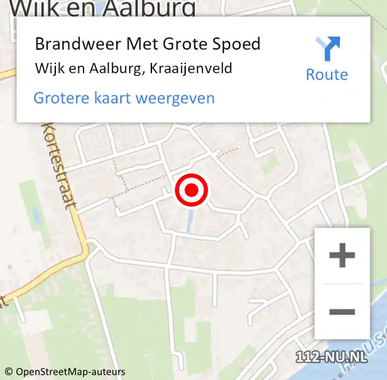 Locatie op kaart van de 112 melding: Brandweer Met Grote Spoed Naar Wijk en Aalburg, Kraaijenveld op 6 juni 2022 19:56