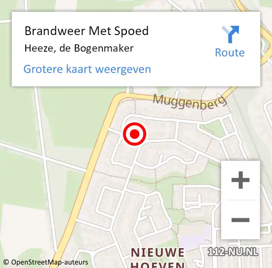 Locatie op kaart van de 112 melding: Brandweer Met Spoed Naar Heeze, de Bogenmaker op 6 juni 2022 20:11