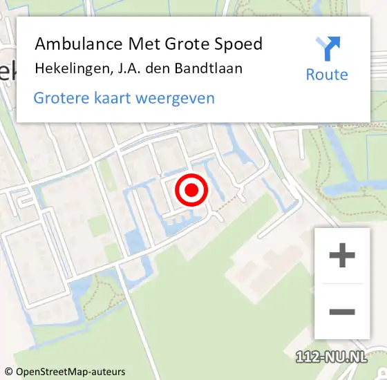 Locatie op kaart van de 112 melding: Ambulance Met Grote Spoed Naar Hekelingen, J.A. den Bandtlaan op 6 juni 2022 21:17