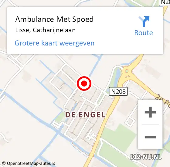 Locatie op kaart van de 112 melding: Ambulance Met Spoed Naar Lisse, Catharijnelaan op 6 juni 2022 21:38